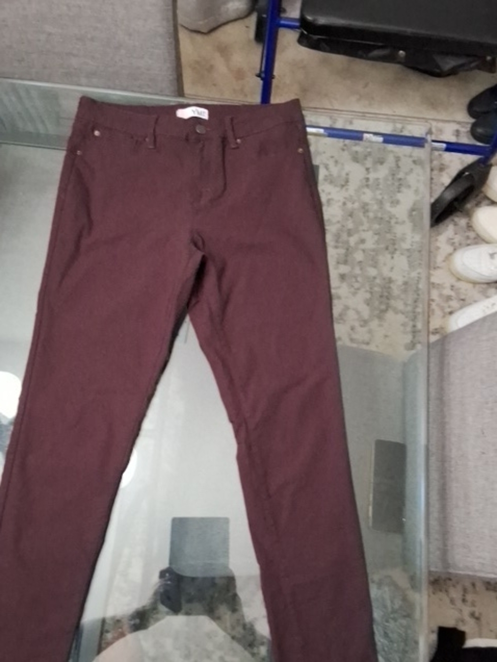 YMI Women's Dark Burgundy Skinny Jeans